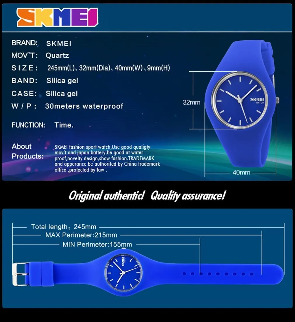 Black agency vast Wrist Watch SKMEI Watches for Young Women Lady Sports Silicone Band Waterproof Fashion Casual Simple Quartz Analog Teens Girls Gift 