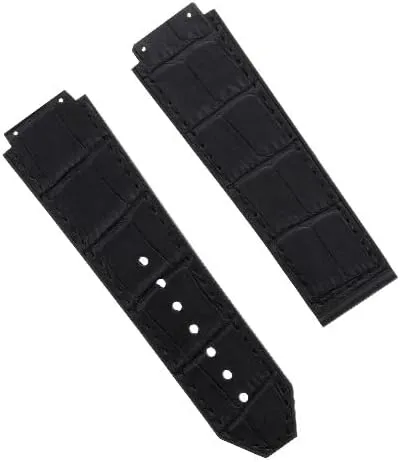 BLACK, BLUE, BROWN, behave ROYAL Ewatchparts 26MM LEATHER RUBBER WATCH BAND STRAP COMPATIBLE WITH HUBLOT WATCH 