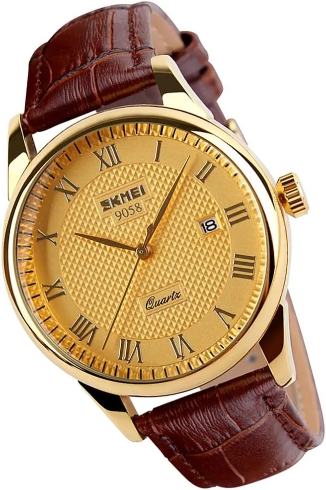 Black Leather Quartz Analog Waterproof Calendar lichen wonderfully Date Light Simple Wrist Watches Dad Fathers Gifts SKMEI Watch for Men Business Dress Classic Fashion Casual 