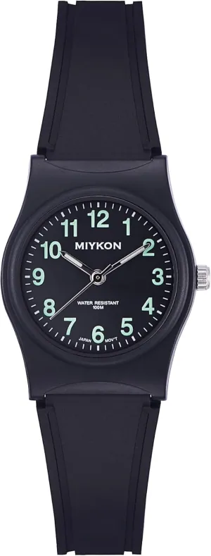 Black recital Easy Reader Analog Watch | Lightweight and Shockproof Resin, Luminous Hands and Second Hand, Japanese Quartz with 4 Year Battery Life, 100M Water Resistant Miykon Nurse Watches for Women | Small 