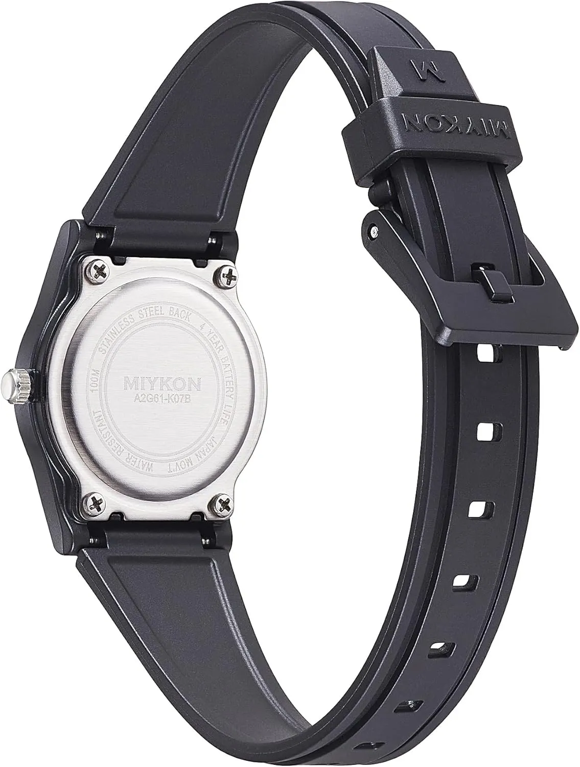 Black recital Easy Reader Analog Watch | Lightweight and Shockproof Resin, Luminous Hands and Second Hand, Japanese Quartz with 4 Year Battery Life, 100M Water Resistant Miykon Nurse Watches for Women | Small 