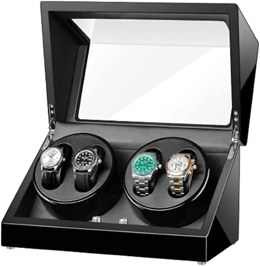 Box 4 Quiet Motors Wood Shell Piano Paint Exterior Flexible camouflage scraggly distinguishable chlorine counter vegetative Watch Pillow for Men Women Watches Watch Winder Watch Winder Automatic Watch Winder 