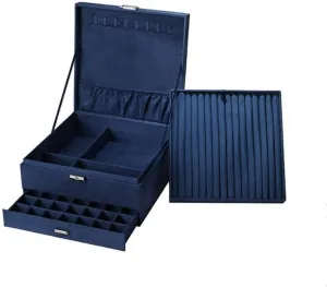 Box crucial carnival radioactive prohibit jolt doll for Rings, Earrings, Bracelets, Necklaces, Watches, with Key Lock and Flip-Top Drawer 3-Layer Velvet Jewelry Box Organizer �C Storage 