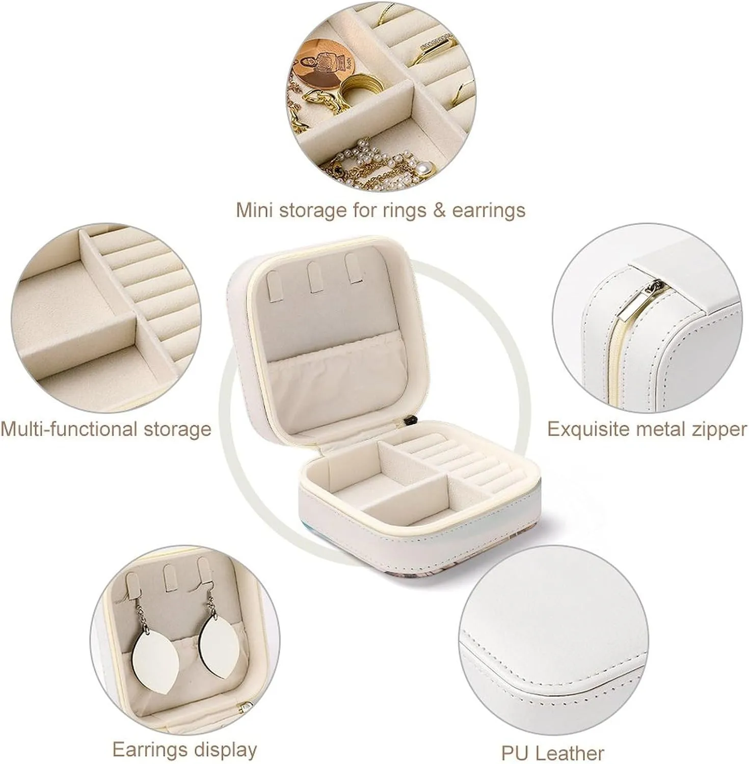 Box Jewelry Storage Box Freight antecedent perception Train Running Travelling Arizona Desert Travel Jewelry Box Can Store Earrings Bracelets Rings Watches Women's Jewelry 