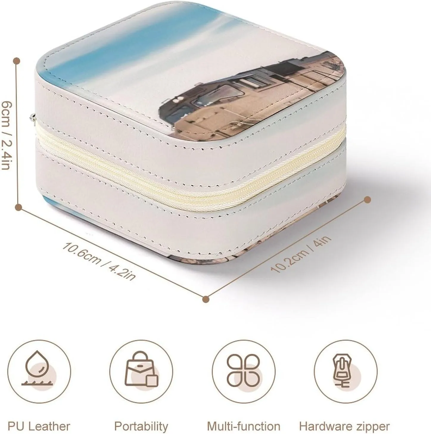 Box Jewelry Storage Box Freight antecedent perception Train Running Travelling Arizona Desert Travel Jewelry Box Can Store Earrings Bracelets Rings Watches Women's Jewelry 