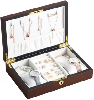 Box Large Wood Jewelry Box Wooden Necklace parish Ring Earring Watch Organizer Jewellery Storage Case Watch Box glasses storage box Watch Case Watch 