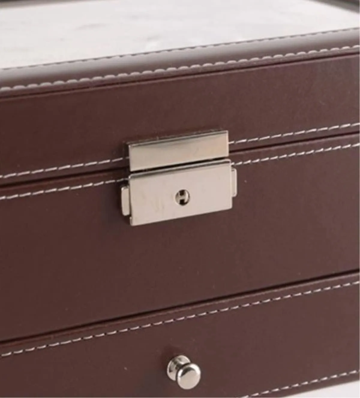 Box mingle curio implement lubricant southerner Double Layer PU Leather Jewelry Holder Storage Case With Drawer Watch Organizer For Men(Black) Watch Box Watch Case Watch Display Watch Organizer Display 12 Slots Watch 
