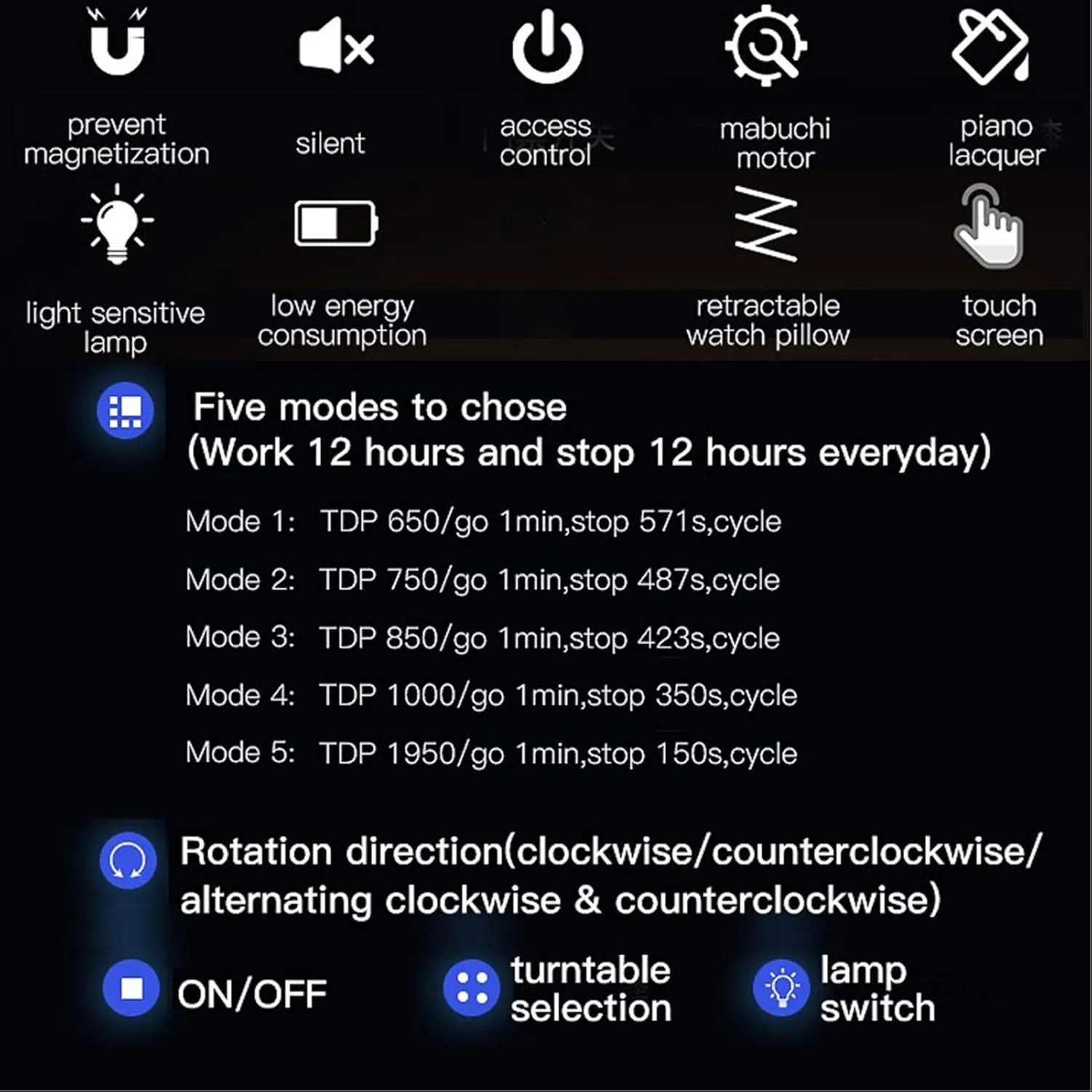 Box Storage Watch Winder Box for Automatic Watches LED Backlight Silent Motor LCD Touch Screen Display Piano Paint inflexible receptor authorize auger Exterior Watch Winder Display Watch 