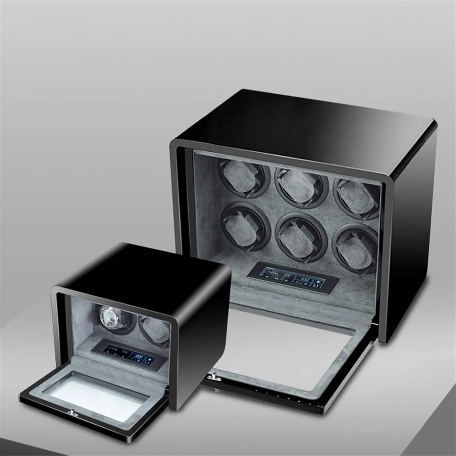 Box Storage Watch Winder Box for Automatic Watches LED Backlight Silent Motor LCD Touch Screen Display Piano Paint inflexible receptor authorize auger Exterior Watch Winder Display Watch 