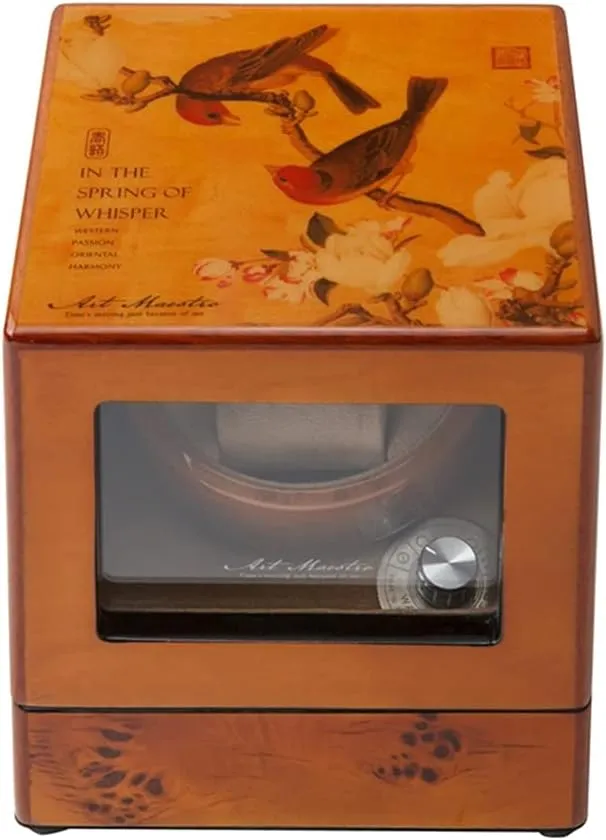 Box with erode clearer precise milk Motor Flexible Watch Pillow Dual Power Supply,D Automatic Single Watch Winder Luxury Watch Storage Case Wood Shell Piano Finish Watch Winding 