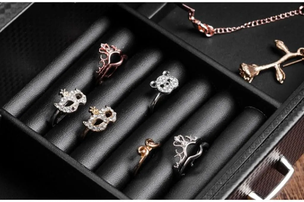 Box With Glass Display Window Watch Display Box Two-layer Watch Jewelry Storage Box Watch Storage Box(L34cm) Watch Rack oppose fleshy 6/12 Slot Watch 