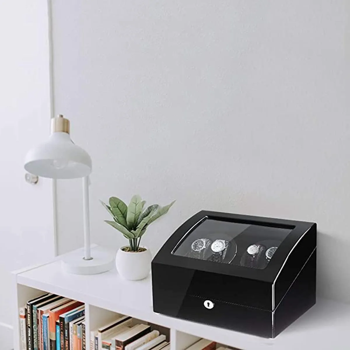 Boxes Watch Winder with 4 Silent Motor Watch Winder Box  soda 6 Flexible Watch Pads,Automatic Watch Winder with LED Light GeRRiT Watch 