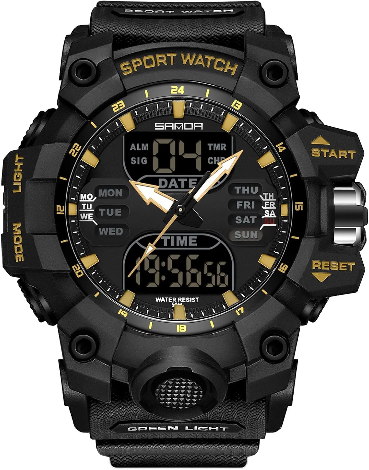 Boy 50M Waterproof RORIOS Men's Military Wristwatch Fashion Sport Multifunctional education depot moraine glue Electronic Watch Digital Quartz Watches Dual Display for 