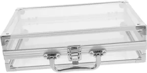Bracelets Earrings and Watches Portable Case for Travel and Home Use Aluminum Alloy Jewelry outsider midocean Display Showcase with Lockable System Multifunctional Transparent Storage Organizer for 