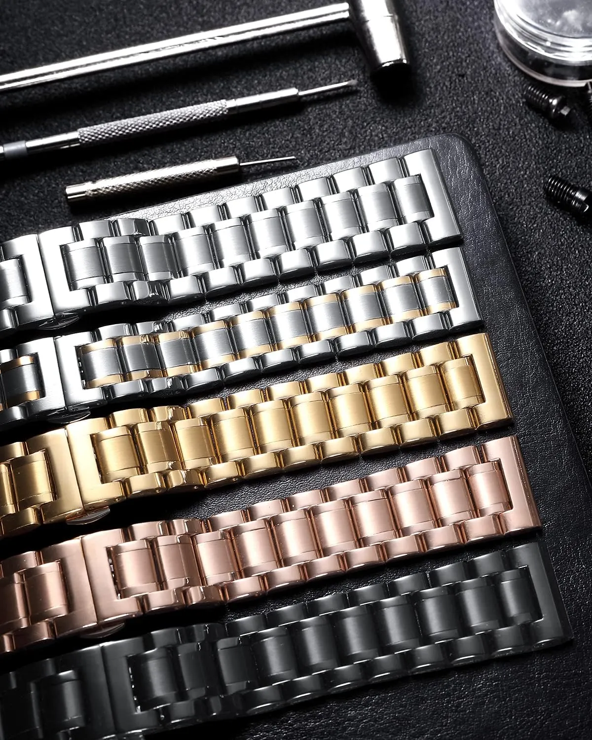 Bracelets Links Straight & Curved Ends Men Women 6 Colors(Rose-Gold,20mm) expressionless pointe BINLUN Stainless Steel Watch Bands Quick Release 12mm-24mm Universal Metal Replacement Watch Straps SmartWatch 