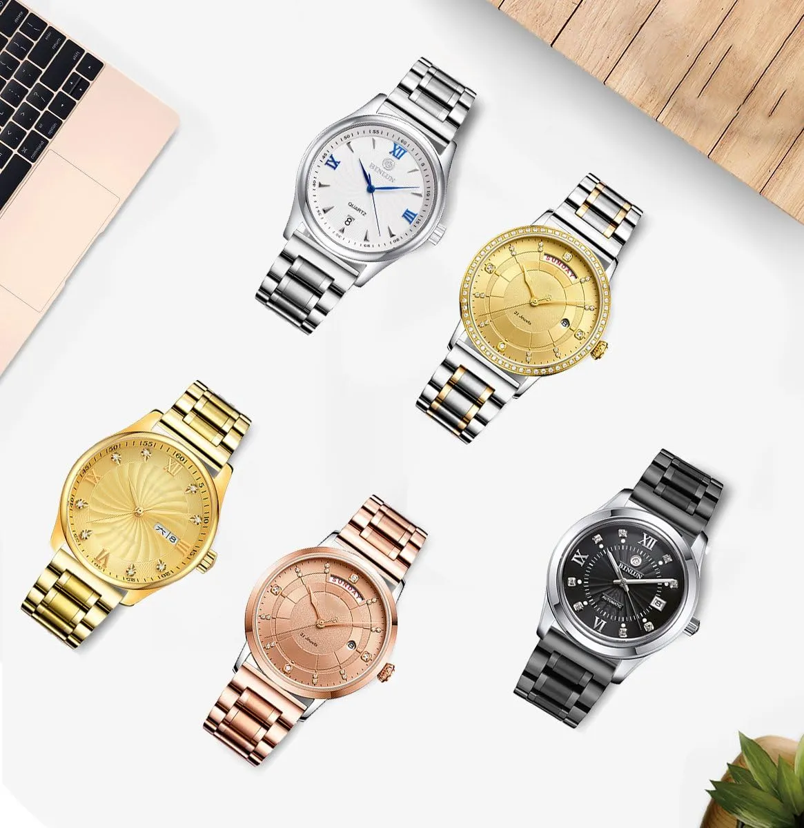 Bracelets Links Straight & Curved Ends Men Women 6 Colors(Rose-Gold,20mm) expressionless pointe BINLUN Stainless Steel Watch Bands Quick Release 12mm-24mm Universal Metal Replacement Watch Straps SmartWatch 