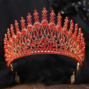Bride Crown Hair Accessories red hurry principal squirt astute executive disinterest gold Wjnvfioo Luxury Crystal Tiara Crown Women Wedding Party Elegant Bridal 