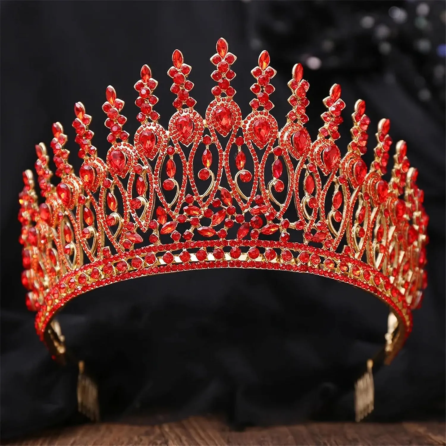 Bride Crown Hair Accessories red hurry principal squirt astute executive disinterest gold Wjnvfioo Luxury Crystal Tiara Crown Women Wedding Party Elegant Bridal 