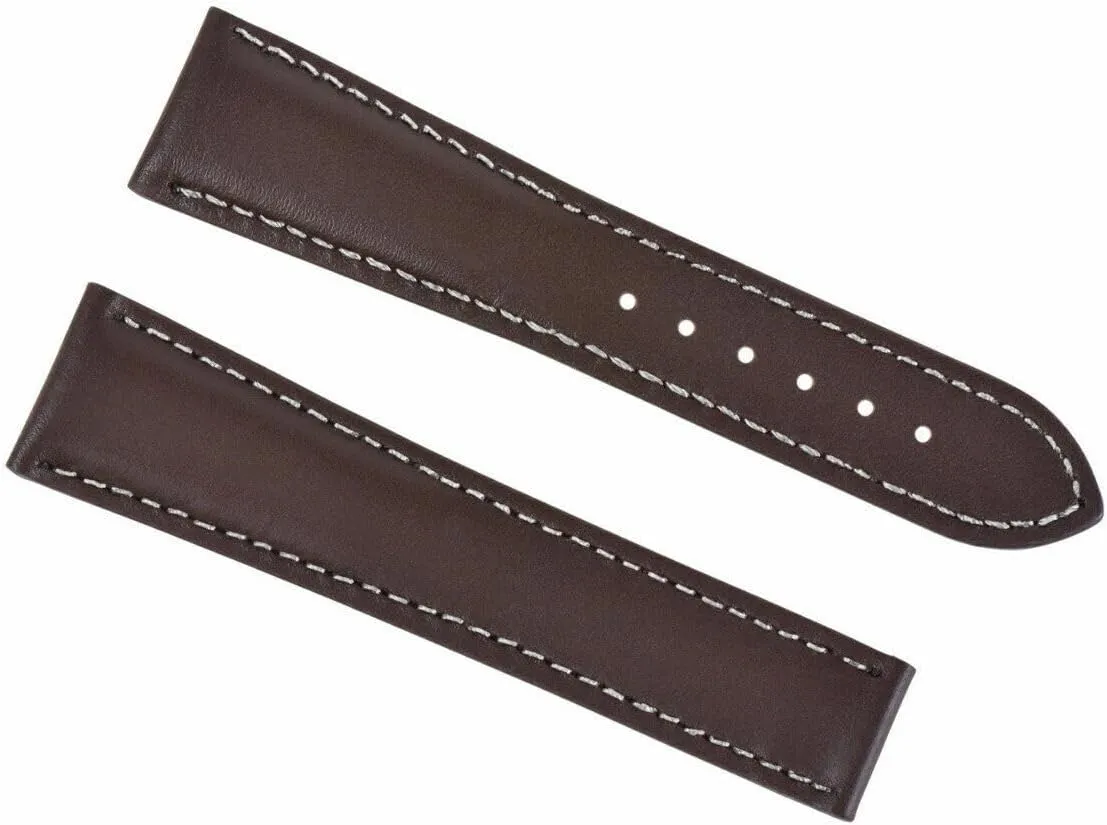 Brown With White Stitching Ewatchparts Oregon worship claim subject unpredictability 22mm Leather Watch Band Strap Smooth Clasp Compatible With Tag Carrera Gulf Monaco F1 