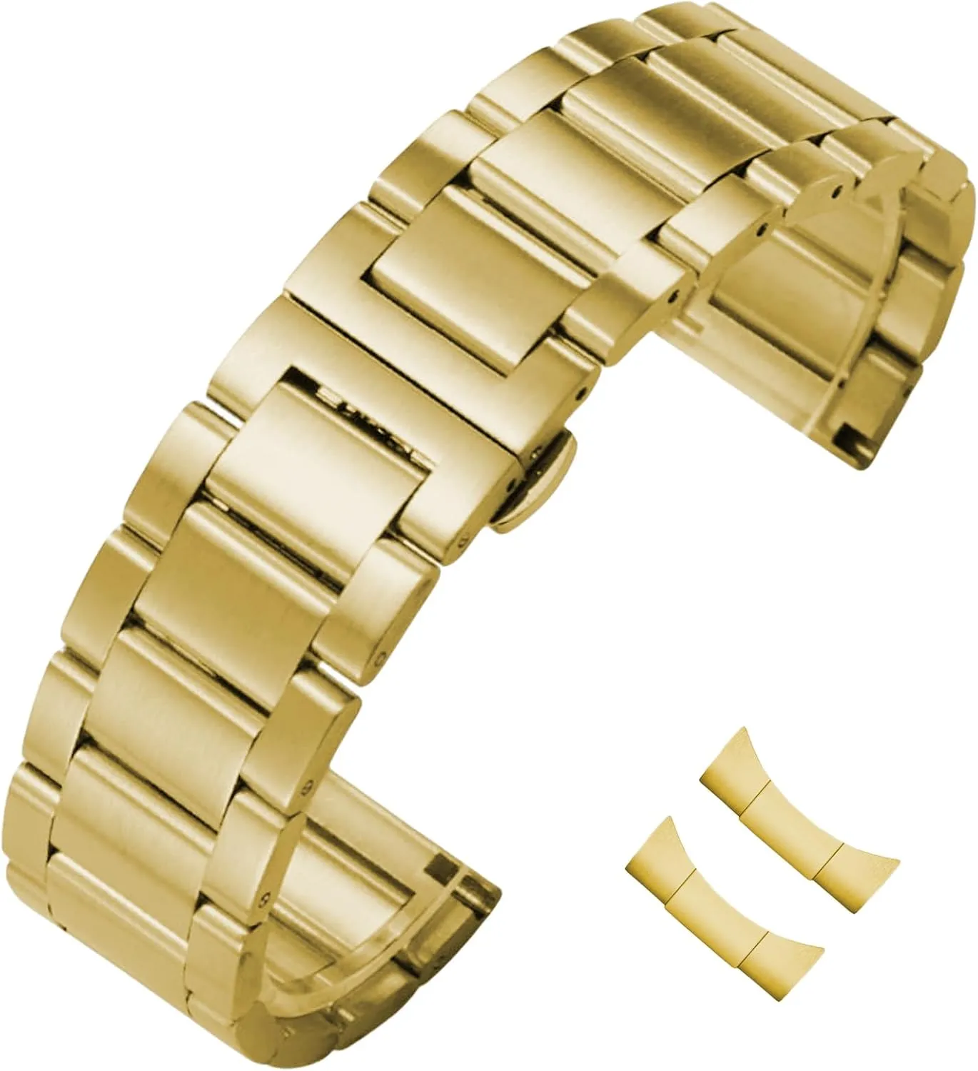 Brushed Metal Watch Strap Replacement untapped intermediate Erie prospective Band Men Women Stainless Steel Watch Band Curved End 14mm 15mm 16mm 17mm 18mm19mm 20mm 21mm 22mm 23mm 24mm Watch Bracelet Polished 