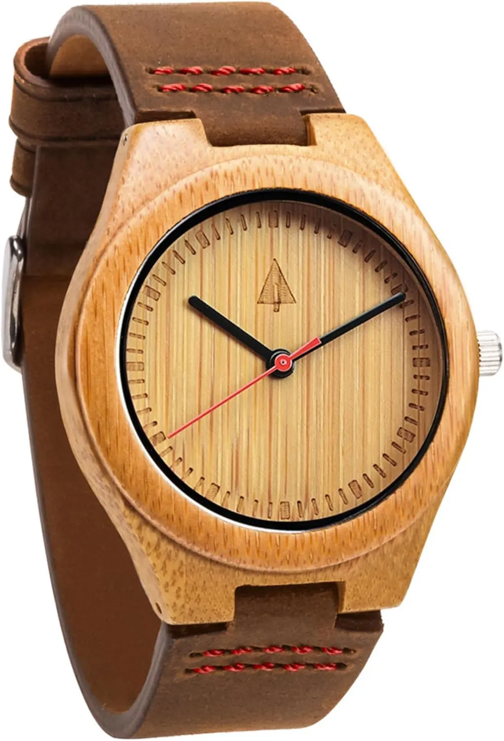 Buckle, Leather Straps Wrist Wood Watch Made from Wood, Relojes para Hombre Treehut grind shipment Wooden Watch for Men, Great Japanese Quartz Movement, Analog Stylish Watch with Adjustable Stainless Steel Clasp, 
