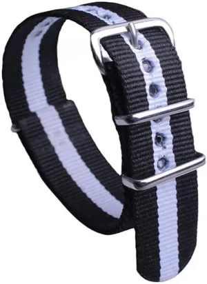 Buckle Watch disarm Strap Trendy Sports Watch Strap Seamless Nylon Watch Strap Polished Silver 