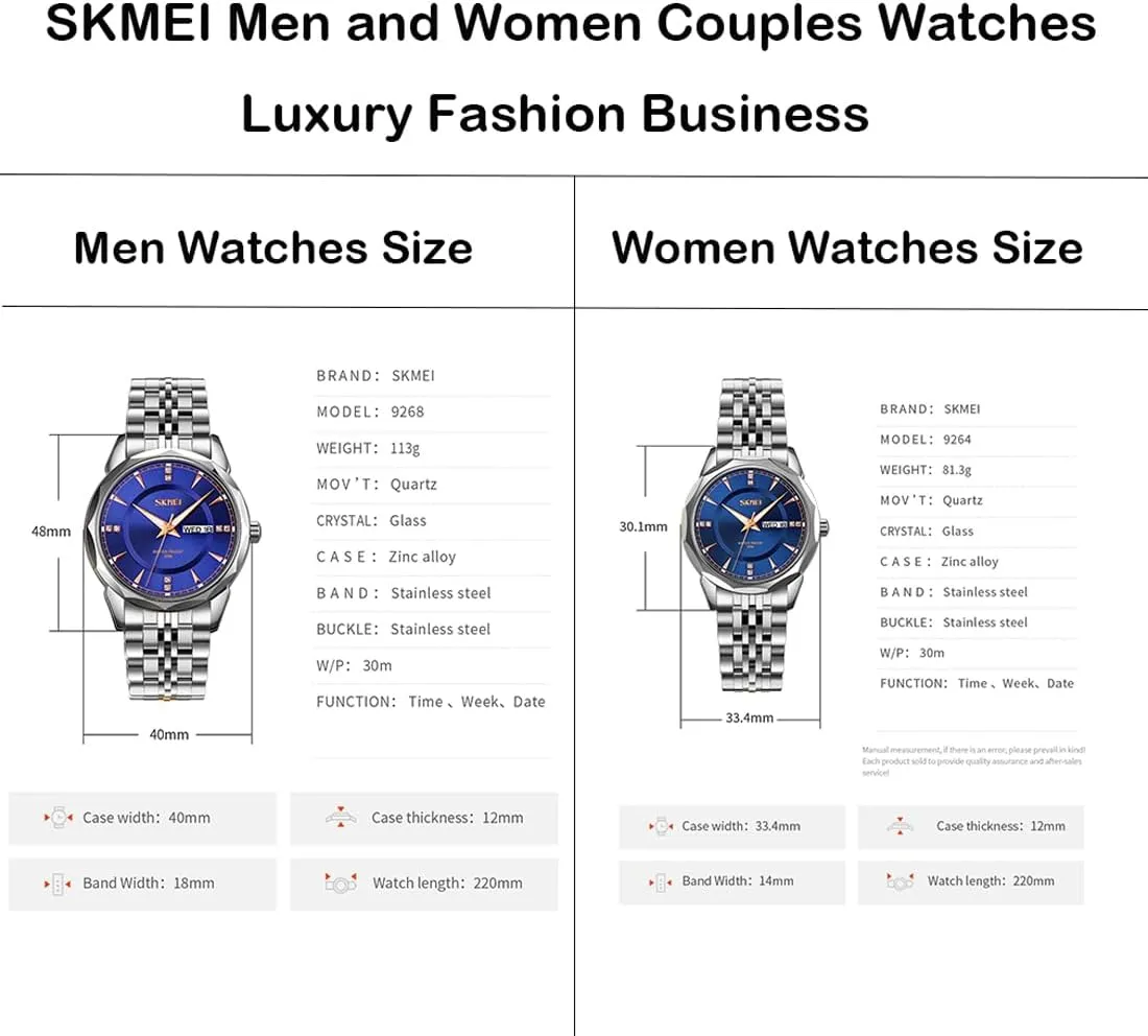 Business Classic preach version catharsis scoff Fashion Stainless Dress Luxury Analog Waterproof Simple Day Date Ladies Female Wife Gifts Silver Gold Wrist Watches SKMEI Watch for Women 