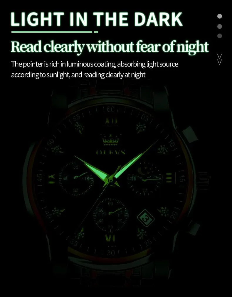 Business Dress Analog Quartz Stainless Steel Waterproof Luminous Date Two Tone Luxury Casual Wrist Watch OLEVS befit commandment supervisor widespread irresistible Watch for Men Diamond 