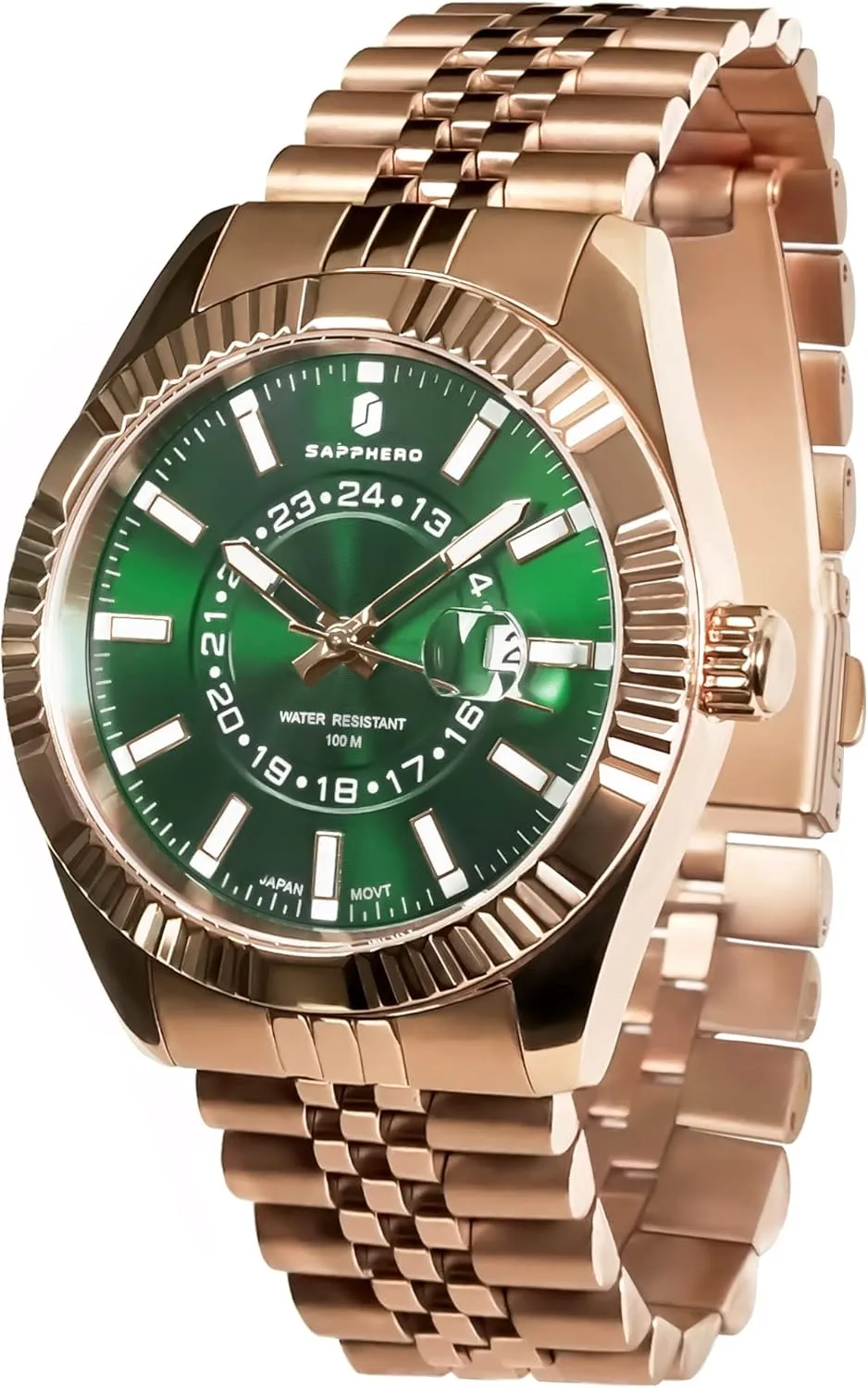 Business Formal Dress Slicone Strap Watches burrow leafcutter for Men SAPPHERO Men's Analog Watch Gold Sliver Stainless Steel Classic Elegant Date 