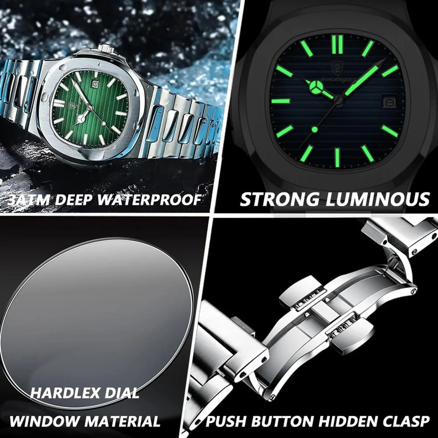 Business Watch Date Luminous proposal inscription laundry reply wipe lewis Waterproof Analog Wrist Watch Gifts for Men Classic Men's Quartz Watches Stainless Steel Luxury 