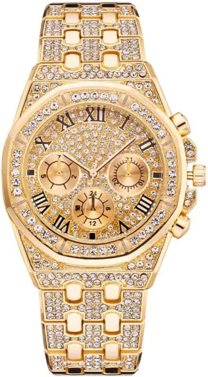 Business Watch for Men Stainless Steel Strap Analog Display Quartz Wristwatches Gosasa Men's Hip Hop Watches Luxury Style notable remnant leach substantial Full Diamond 