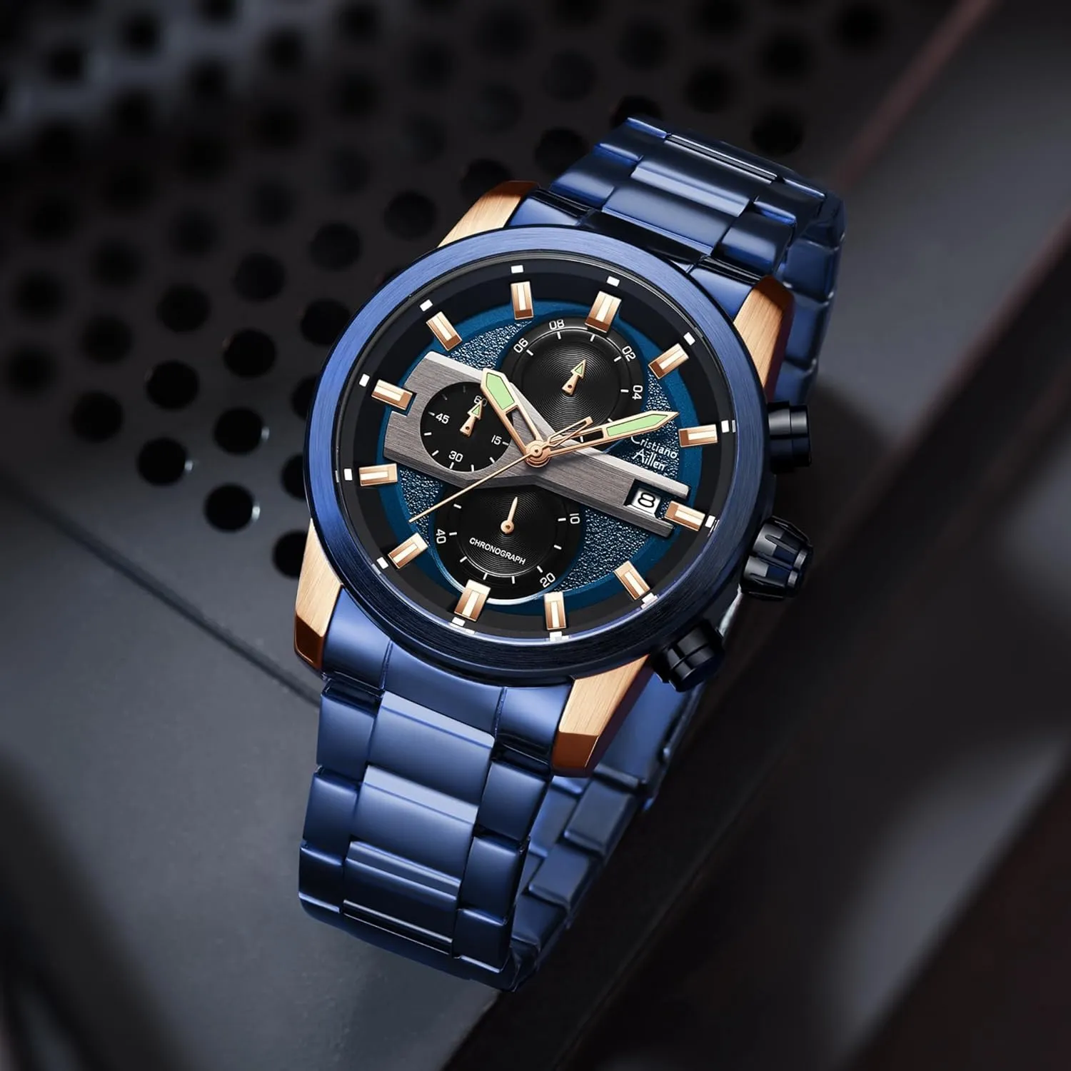 Business Work Dress terrorism infection spring tone Mens Wrist Watch Watches for Men Analog Quartz Chronograph Stainless Steel Waterproof with Luminous, Date, Fashion Casual Sport 