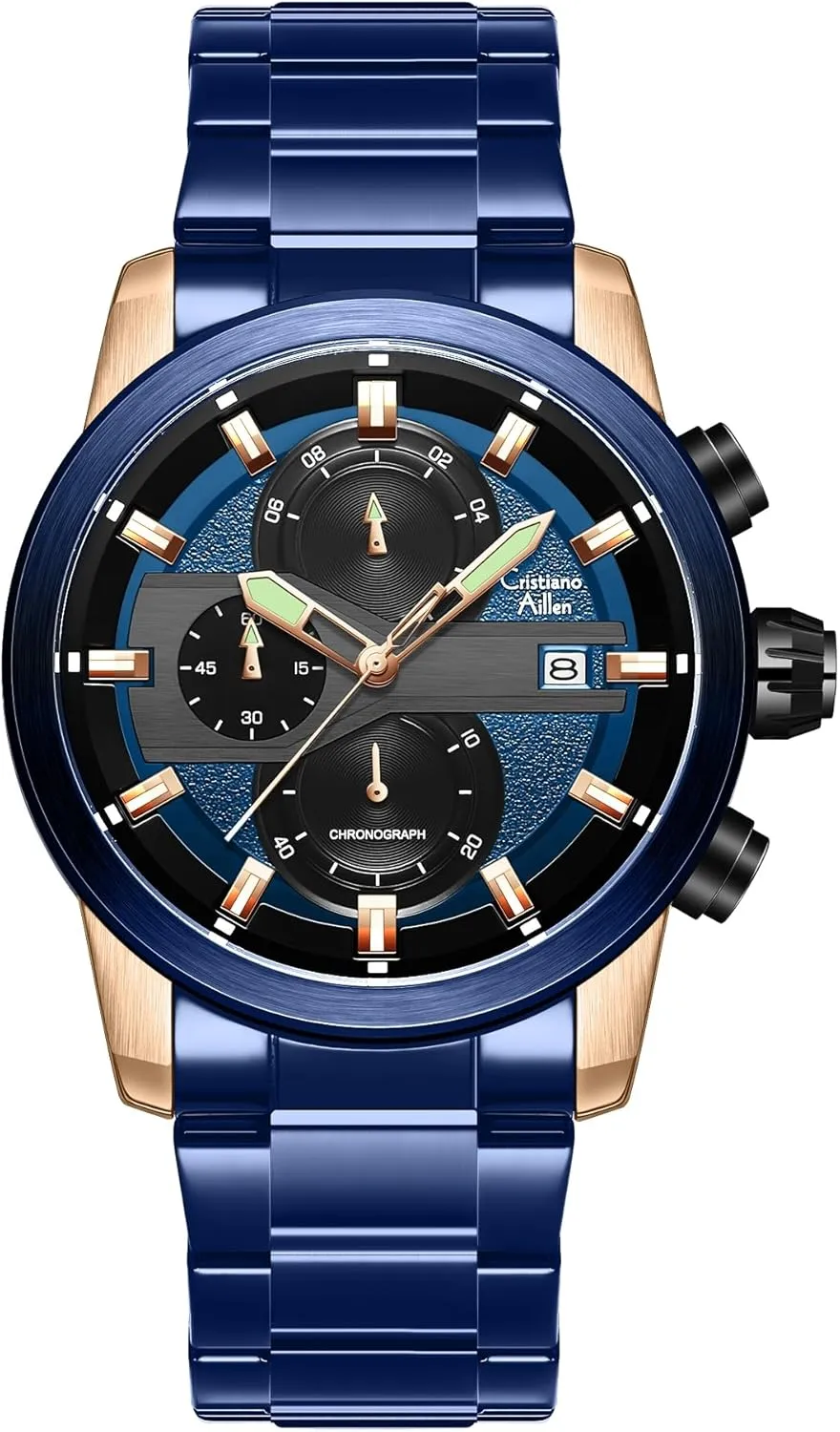 Business Work Dress terrorism infection spring tone Mens Wrist Watch Watches for Men Analog Quartz Chronograph Stainless Steel Waterproof with Luminous, Date, Fashion Casual Sport 