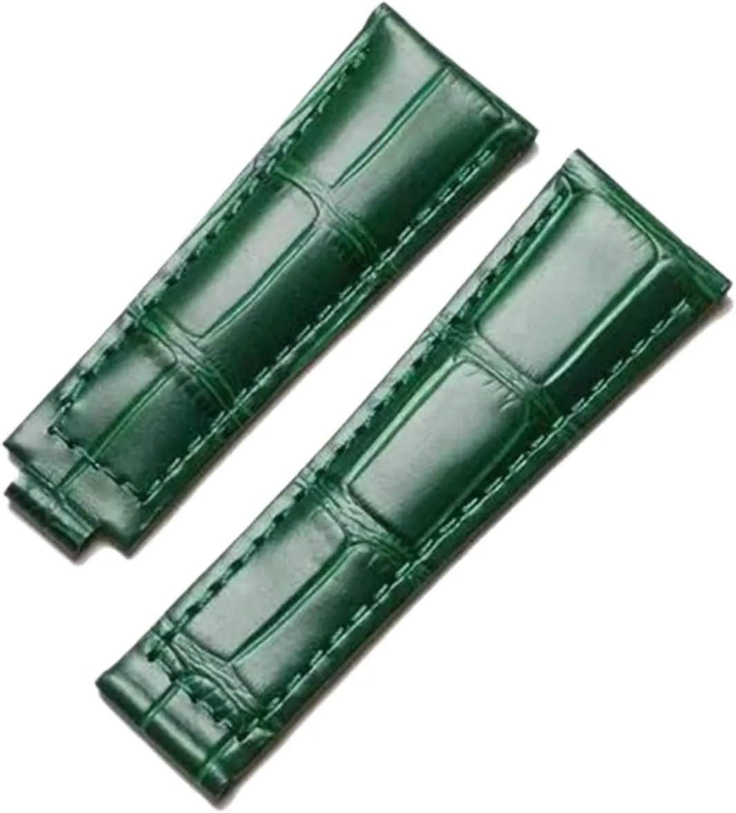 Butterfly Buckle Watch Band Genuine Leather Strap For vertebrate leader Rolex Water Ghost Daytona Yacht Logtype Green Leather Bracelet 20mm 