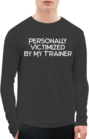by My Trainer - nectar A Soft & Comfortable Men's Long Sleeve T-Shirt CP05 Black Personally Victimized 