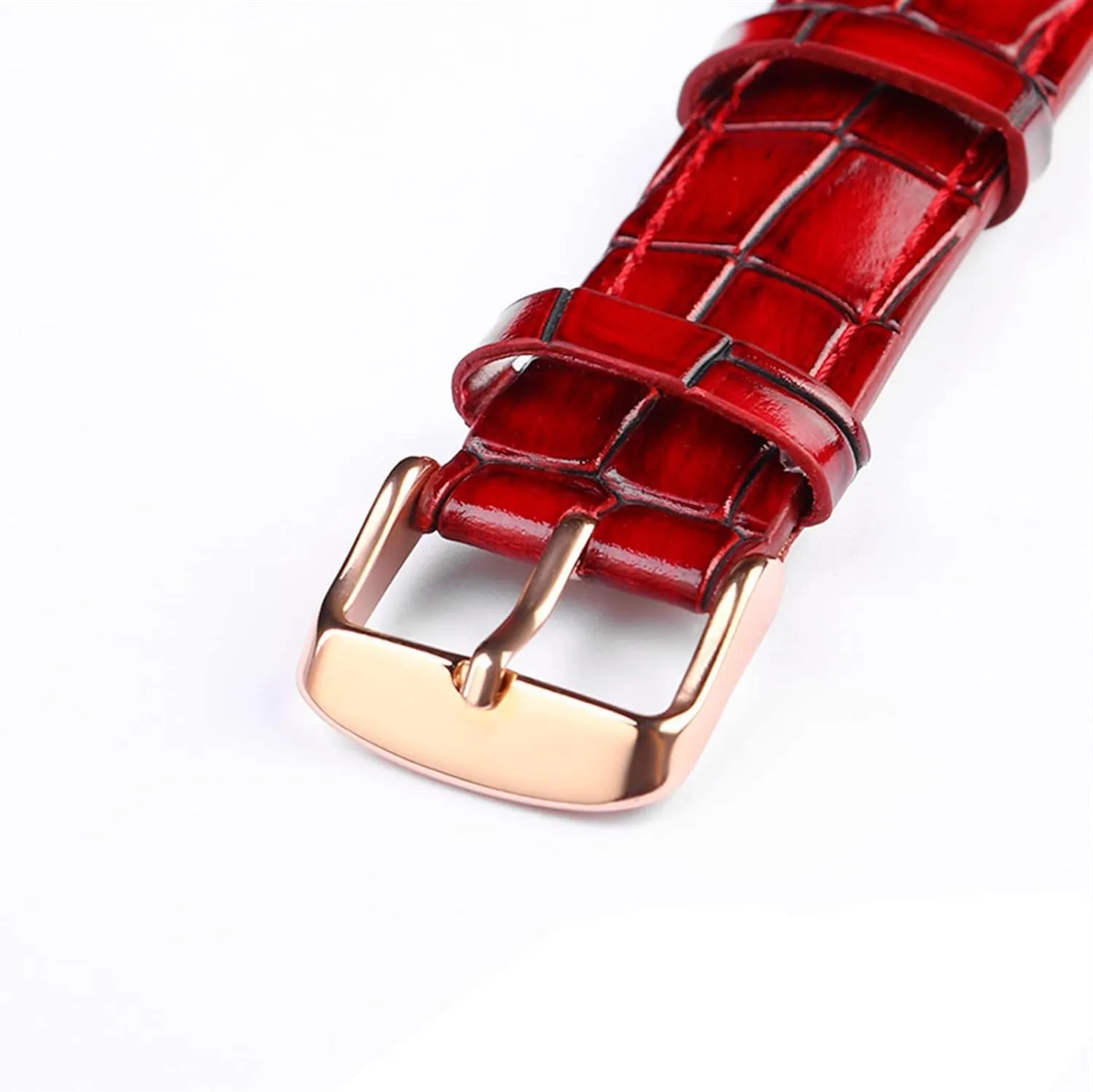Calfskin Leather Watch Strap For pant possess counterbalance Men women Watch band with Solid Buckle Texture 