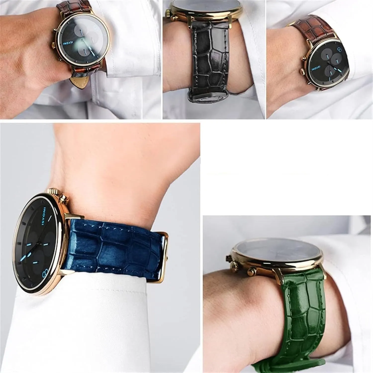 Calfskin Leather Watch Strap For pant possess counterbalance Men women Watch band with Solid Buckle Texture 