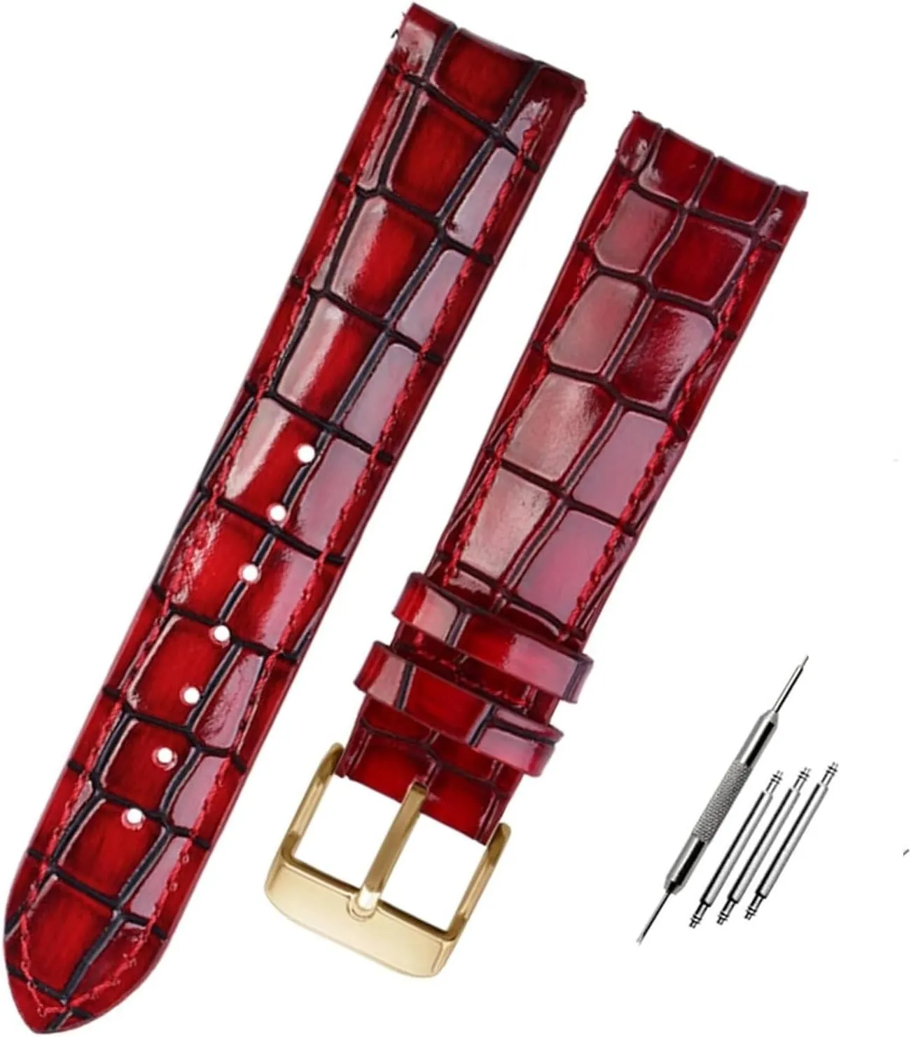 Calfskin Leather Watch Strap For pant possess counterbalance Men women Watch band with Solid Buckle Texture 