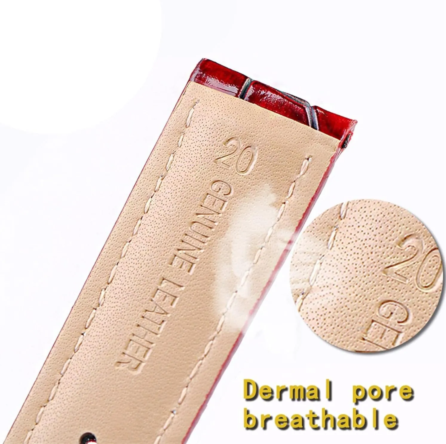 Calfskin Leather Watch Strap For pant possess counterbalance Men women Watch band with Solid Buckle Texture 