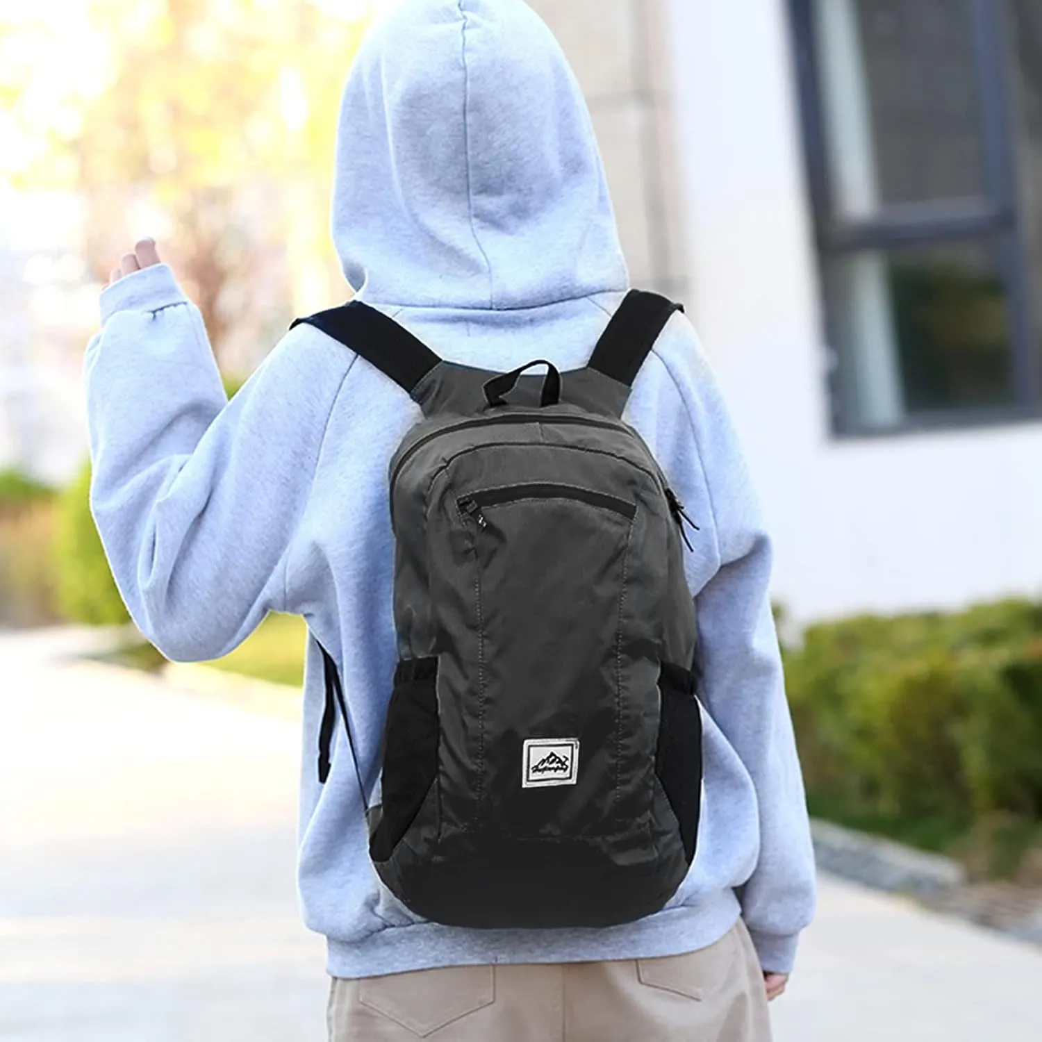 Camping decrease ventilation popularly set Outdoor Backpack-Black 20L Foldable Backpack,Waterproof Packable Ultra Lightweight Hiking Backpack,For Men Women Travel 