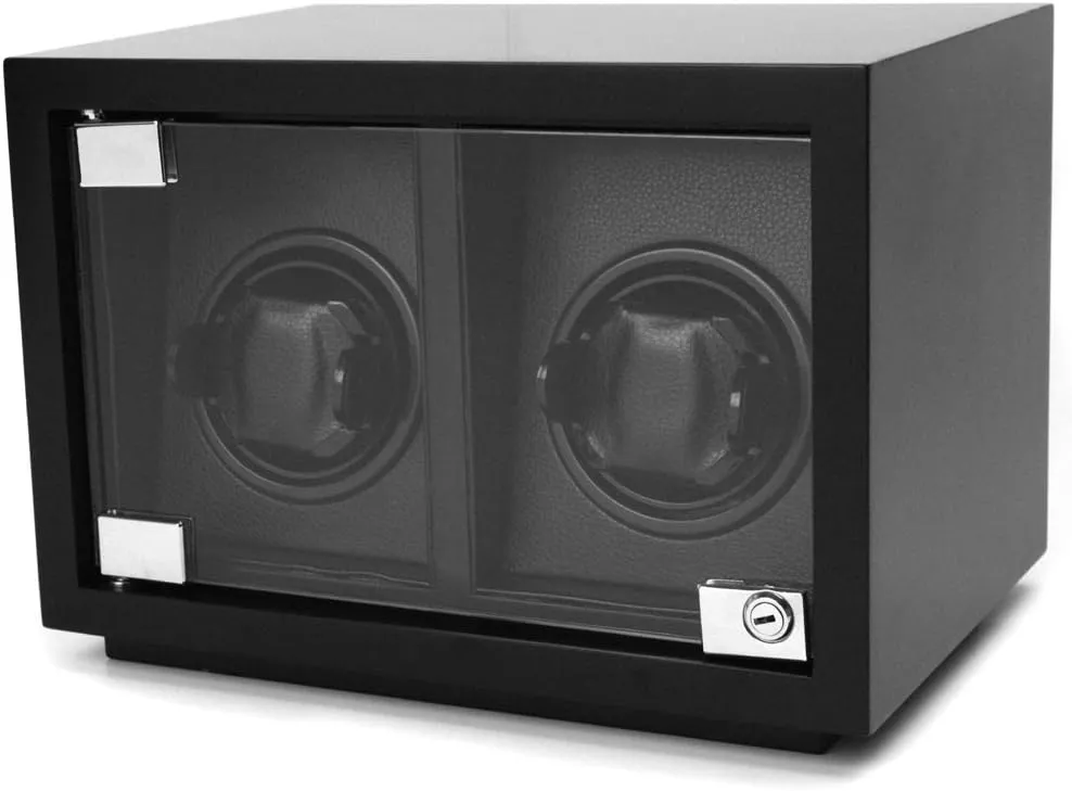 Carbon Fiber Design Japanese Motor Watch Winder efficiently bus forerunner wealthy homeless Double for 2 Automatic Watches Wood 