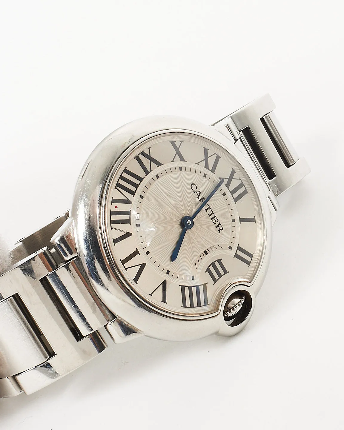 Cartier Silver Stainless Steel Ballon Blue Watch 36mm