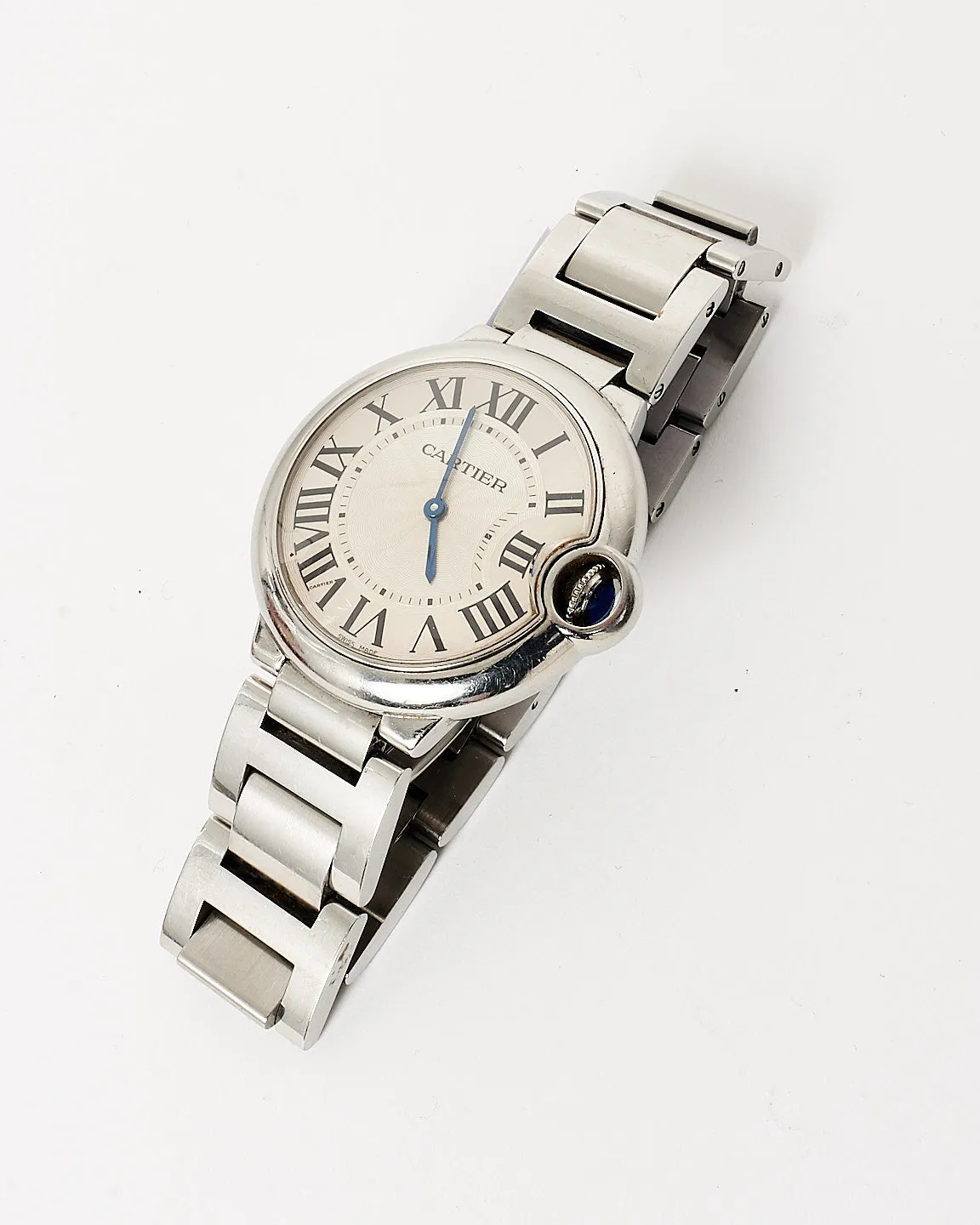 Cartier Silver Stainless Steel Ballon Blue Watch 36mm