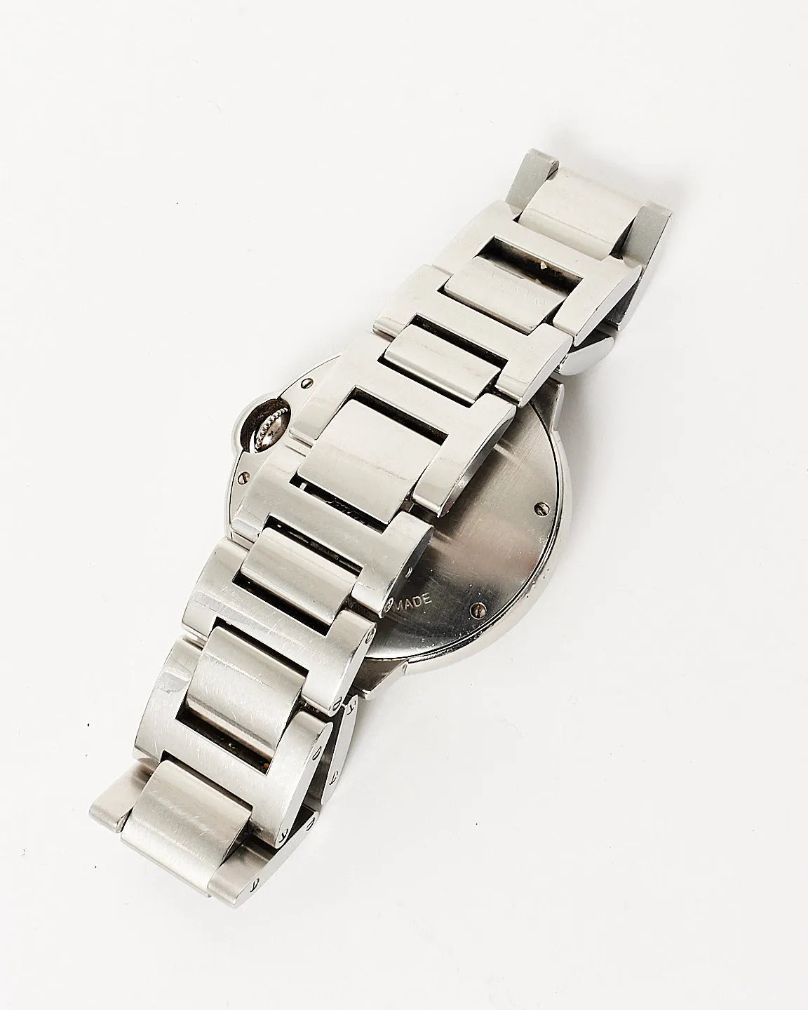 Cartier Silver Stainless Steel Ballon Blue Watch 36mm