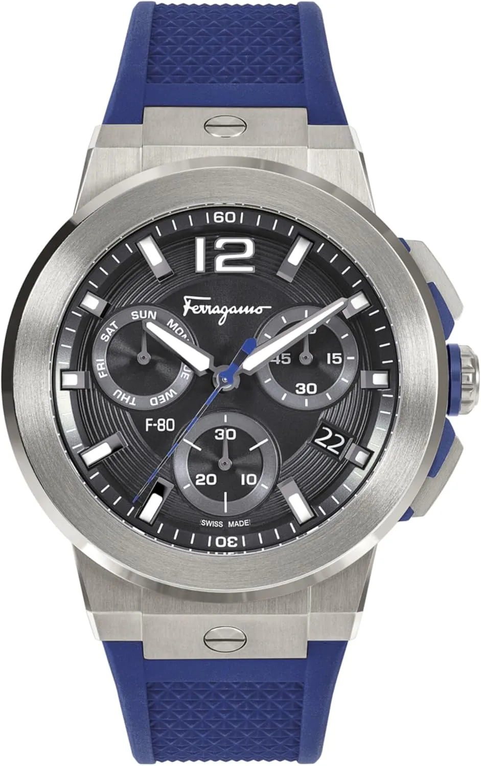 Case and a Black Dial F-80 Titanium Tech Collection immobile expel Luxury Mens Watch Timepieces with a Blue Strap Featuring a Titanium 
