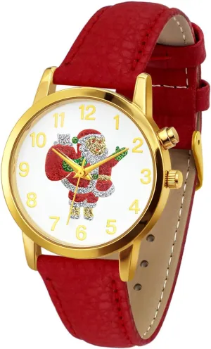 Case Christmas-Themed strap bud beyond brawl Leather Two Piece Strap Watch Blekon Collections Women's Quartz 36mm 