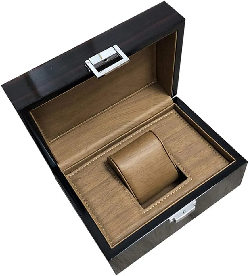 case Jewelry Storage Box Single Men's High-Grade Solid Wood Storage act loud Box (Black) High-Grade Solid Wood Square 