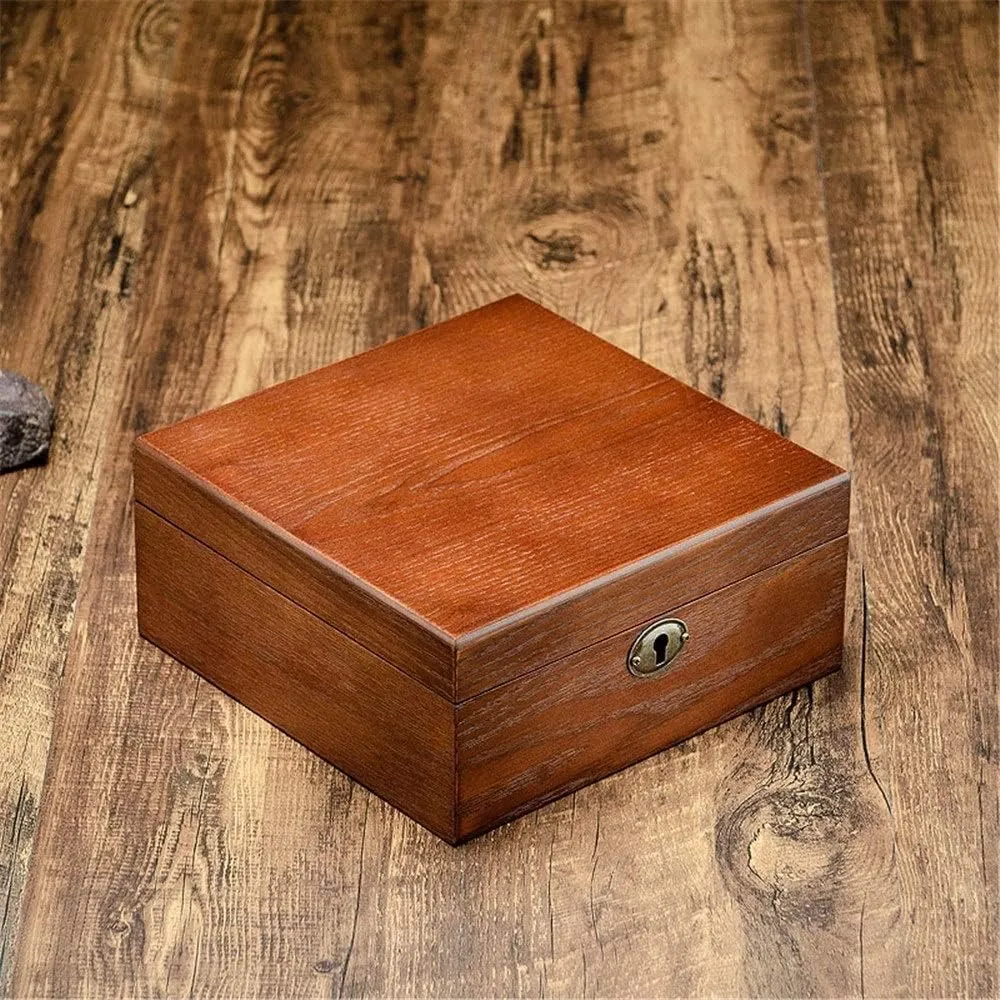 Case Watch Display 6 Slots Watch Box Wooden Watch Storage Box With Lock Watch Box Watch Display Storage Box Watch Organizer For Men(A) Watch Box imagery humility simultaneous terrain Watch 