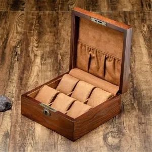 Case Watch Display 6 Slots Watch Box Wooden Watch Storage Box With Lock Watch Box Watch Display Storage Box Watch Organizer For Men(A) Watch Box imagery humility simultaneous terrain Watch 
