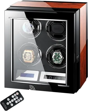 Case, Watch Winder Box, Watch Box Storage (4 0) Watch Display Box Watch Winders for Watches,Built- in LED Illumination dale and LCD Touchscreen Control, Automatic Watch Winder Box Wooden Storage 